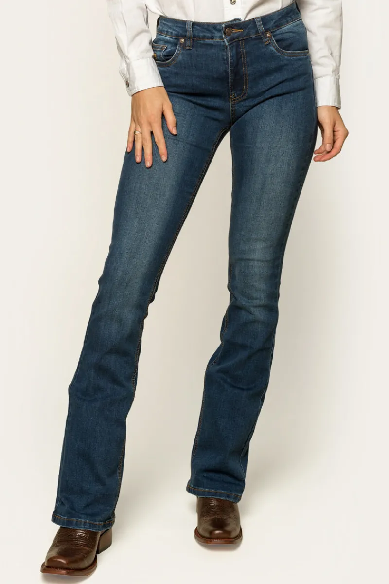 Best Ringers Western Katherine Womens Mid-Rise Bootleg Jeans - Classic Blue