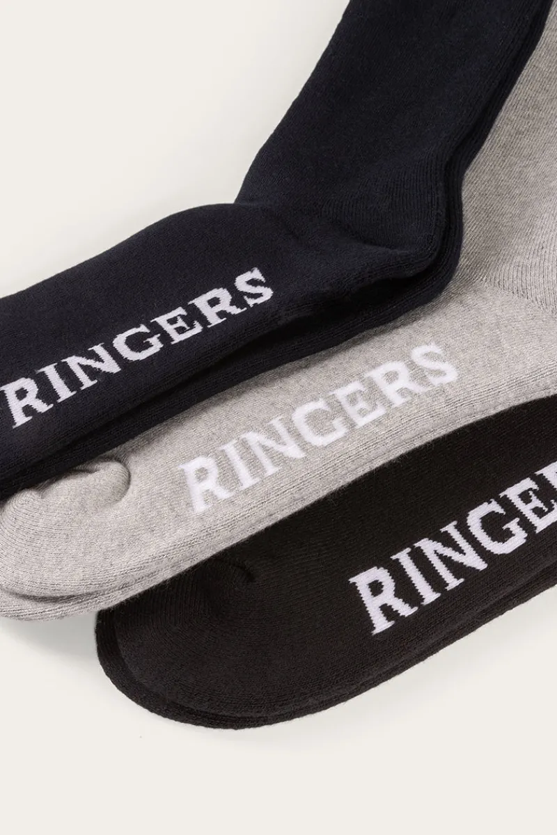 Outlet Ringers Western Kenilworth Mens 3 Pack Socks - Multi