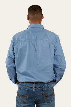 Best Ringers Western King River Half Button Work Shirt - Denim Blue