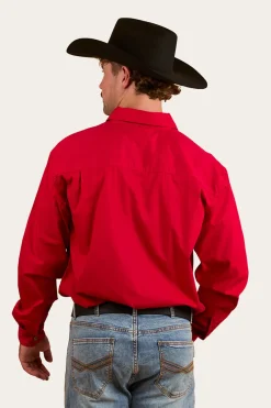 Clearance Ringers Western King River Half Button Work Shirt - Red
