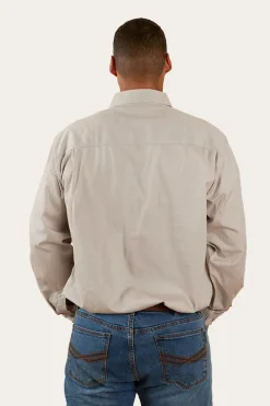 Hot Ringers Western King River Half Button Work Shirt - Beige