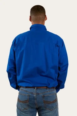 New Ringers Western King River Half Button Work Shirt - Royal Blue