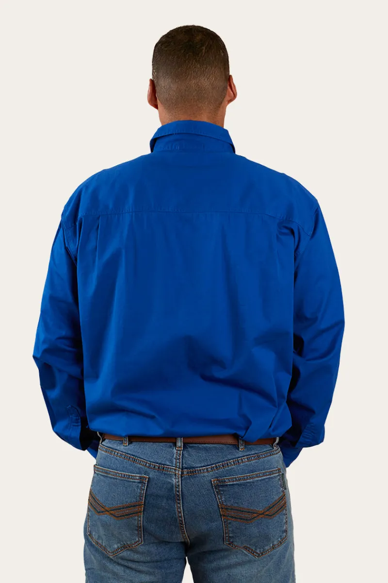 New Ringers Western King River Half Button Work Shirt - Royal Blue