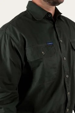 Best Ringers Western King River Mens Full Button Work Shirt - Cargo Khaki