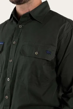 Best Ringers Western King River Mens Full Button Work Shirt - Cargo Khaki