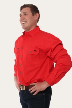 Ringers Western King River Mens Full Button Work Shirt - Red