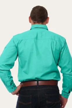 Outlet Ringers Western King River Mens Full Button Work Shirt - Mint