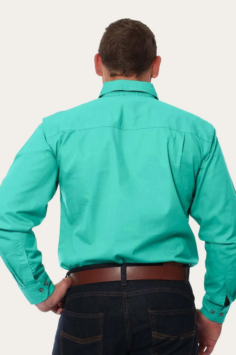 Outlet Ringers Western King River Mens Full Button Work Shirt - Mint