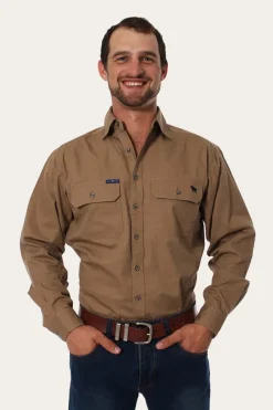Clearance Ringers Western King River Mens Full Button Work Shirt - Clay