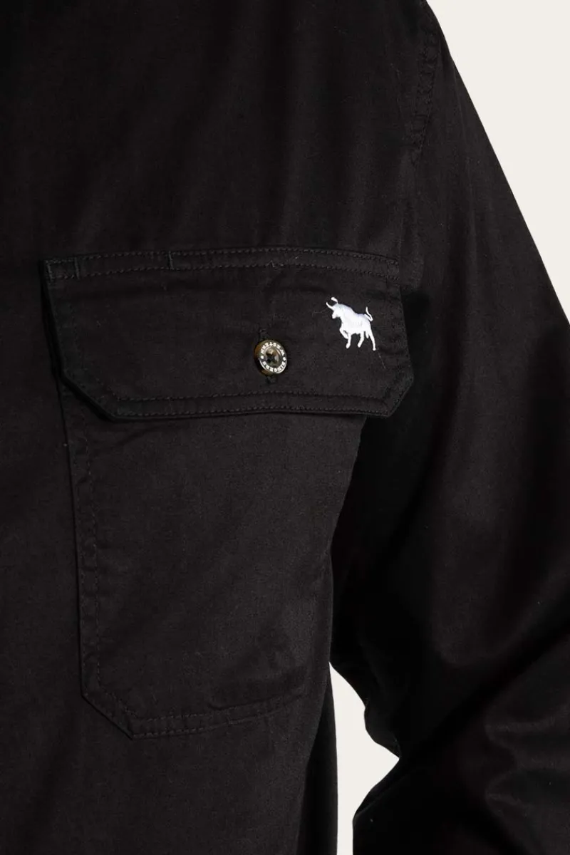 Ringers Western King River Mens Full Button Work Shirt - Black