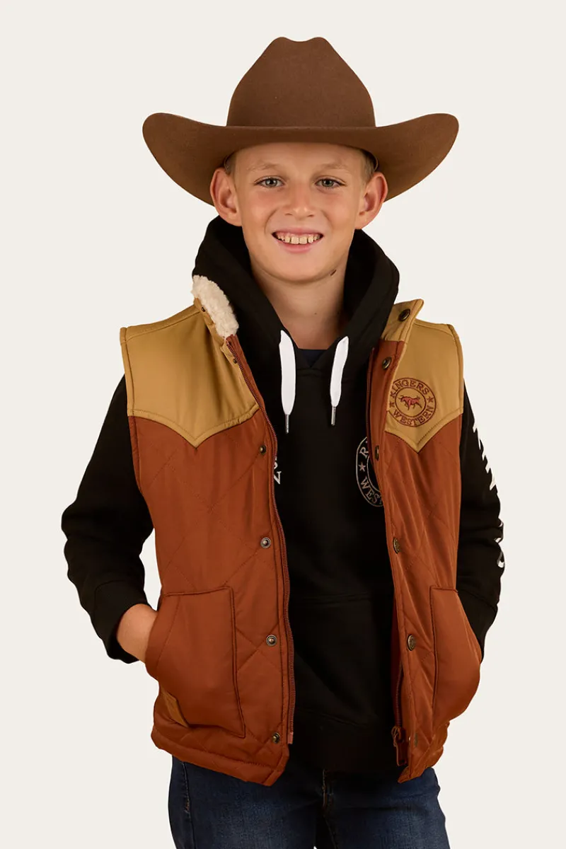 New Ringers Western Kynuna Kids Puffer Vest - Tobacco / Tan