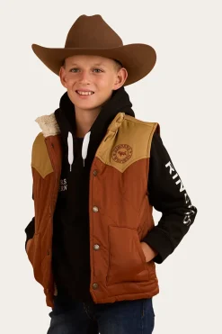 New Ringers Western Kynuna Kids Puffer Vest - Tobacco / Tan