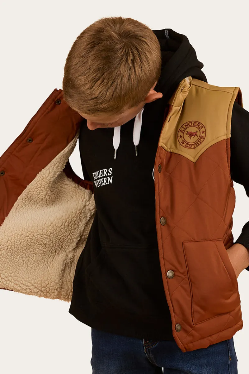 New Ringers Western Kynuna Kids Puffer Vest - Tobacco / Tan