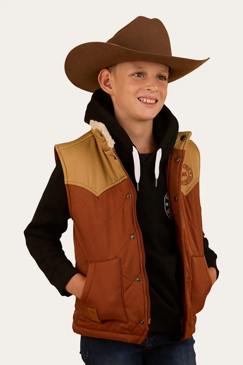 New Ringers Western Kynuna Kids Puffer Vest - Tobacco / Tan