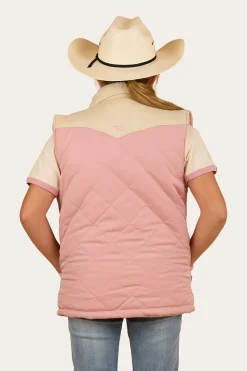 Outlet Ringers Western Kynuna Kids Puffer Vest - Pink / Off White