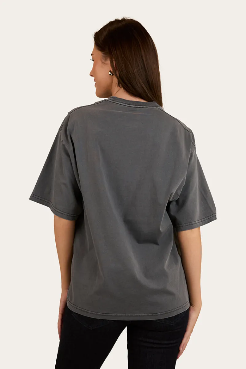 Discount Ringers Western Lady Luck Womens Oversized T-Shirt - Washed Black