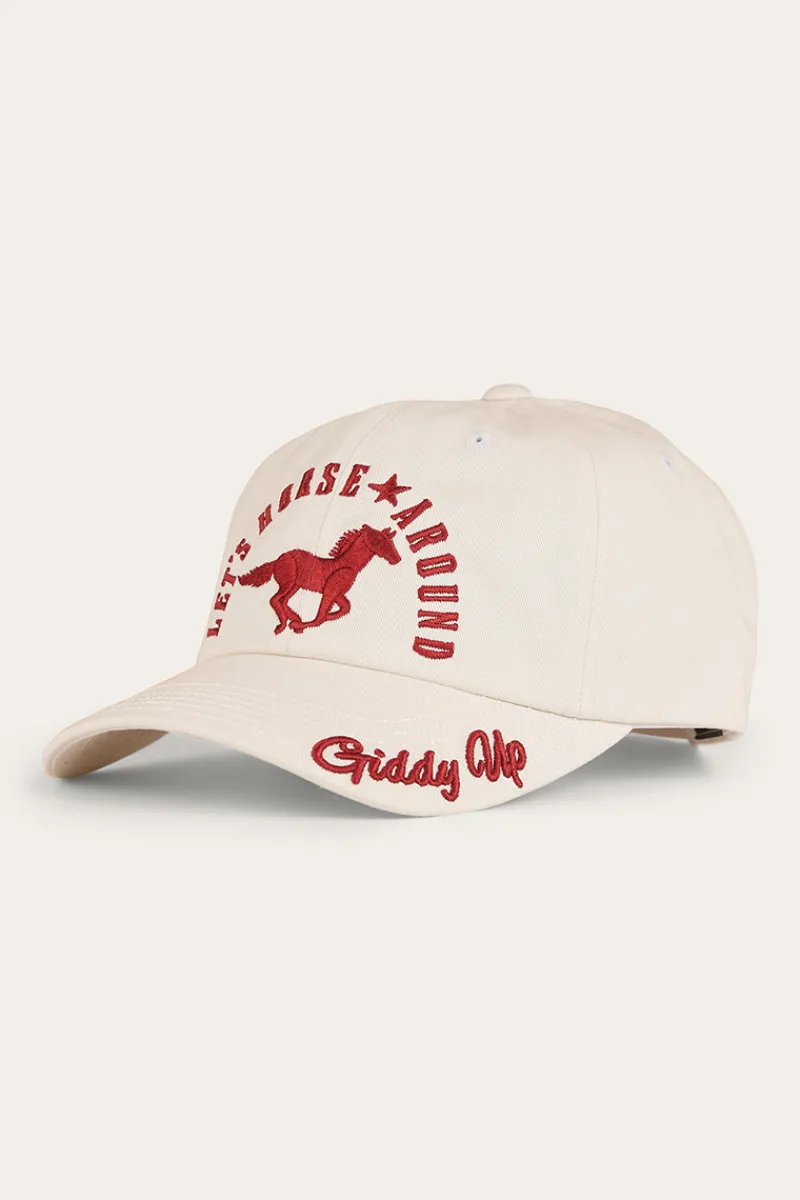 Hot Ringers Western Lets Horse Around Baseball Cap - Off White