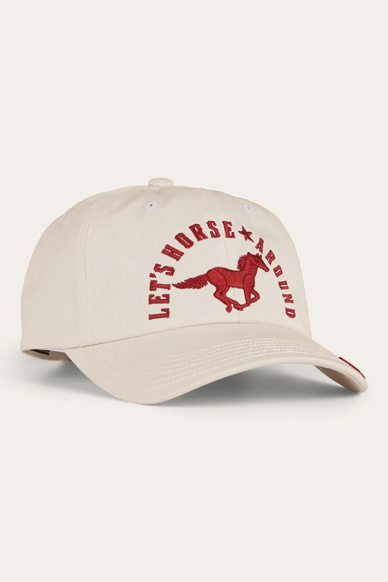 Hot Ringers Western Lets Horse Around Baseball Cap - Off White