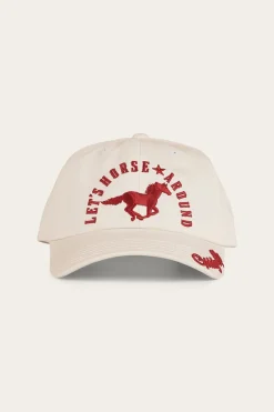 Hot Ringers Western Lets Horse Around Baseball Cap - Off White