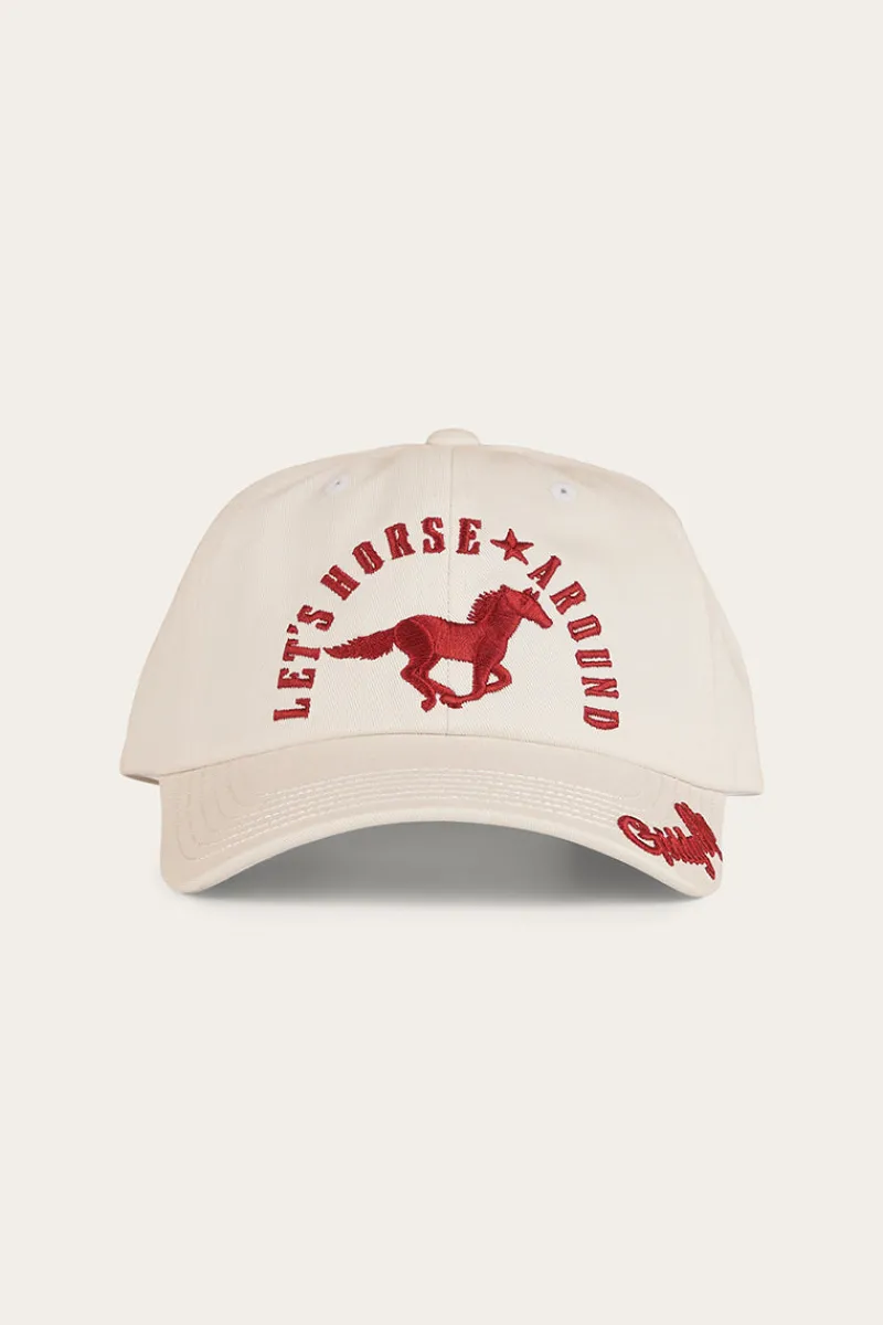 Hot Ringers Western Lets Horse Around Baseball Cap - Off White