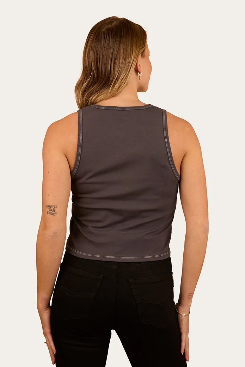 Best Ringers Western Lets Horse Around Rib Tank - Washed Black