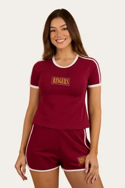 Best Ringers Western Lolita Womens Baby T-Shirt - Burgundy