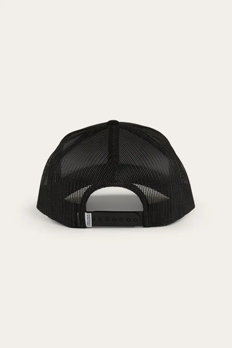 Outlet Ringers Western Long Haul Trucker Cap - Black