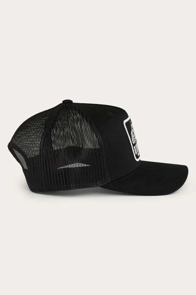 Outlet Ringers Western Long Haul Trucker Cap - Black