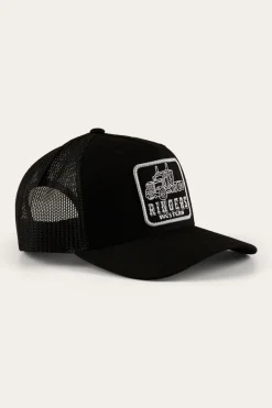 Outlet Ringers Western Long Haul Trucker Cap - Black