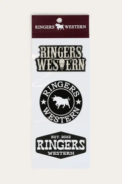 New Ringers Western Longhorn 3 Pack Sticker - Black