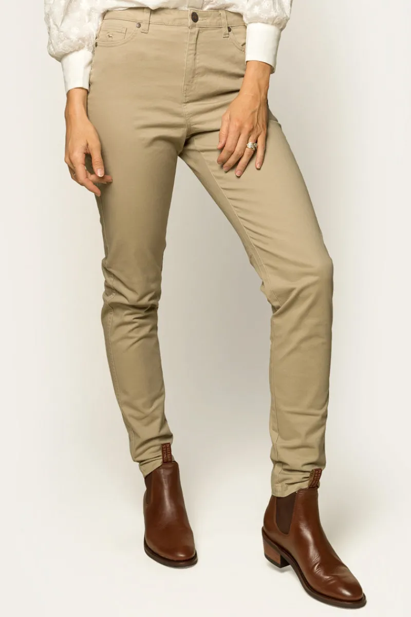 Ringers Western MacKenzie Womens 5 Pocket Stretch Drill Jeans - Khaki