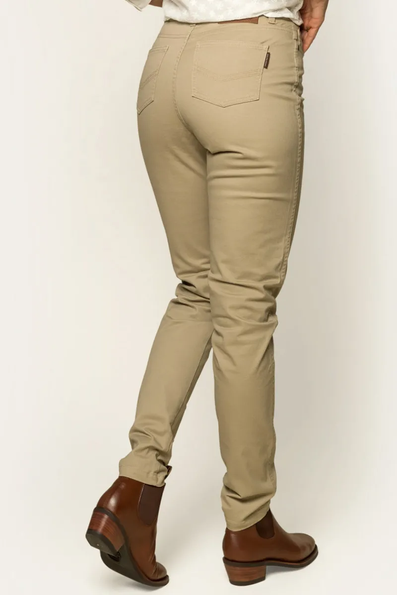 Ringers Western MacKenzie Womens 5 Pocket Stretch Drill Jeans - Khaki