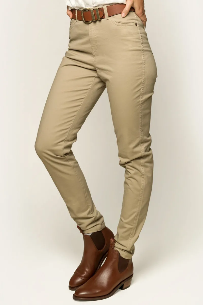Ringers Western MacKenzie Womens 5 Pocket Stretch Drill Jeans - Khaki