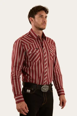 Ringers Western Mapleton Mens Western Shirt Stripe - Cedar