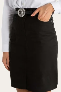 Best Ringers Western Maree Womens 5 Pockets Stretch Drill Skirt - Black