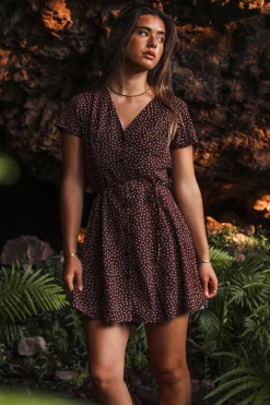 Online Ringers Western Marrabel Womens Mini Dress -Chocolate / White