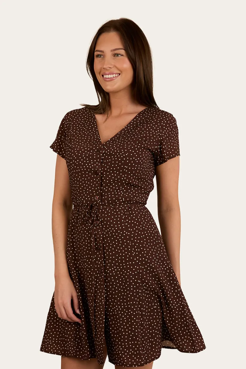 Online Ringers Western Marrabel Womens Mini Dress -Chocolate / White