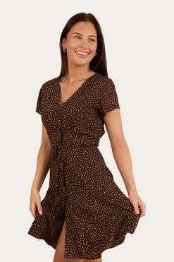 Online Ringers Western Marrabel Womens Mini Dress -Chocolate / White