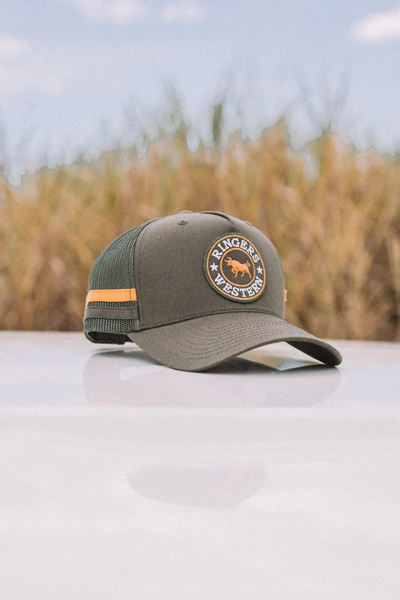Discount Ringers Western McCoy Trucker Cap - Army/Orange