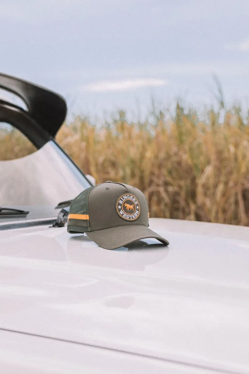 Discount Ringers Western McCoy Trucker Cap - Army/Orange