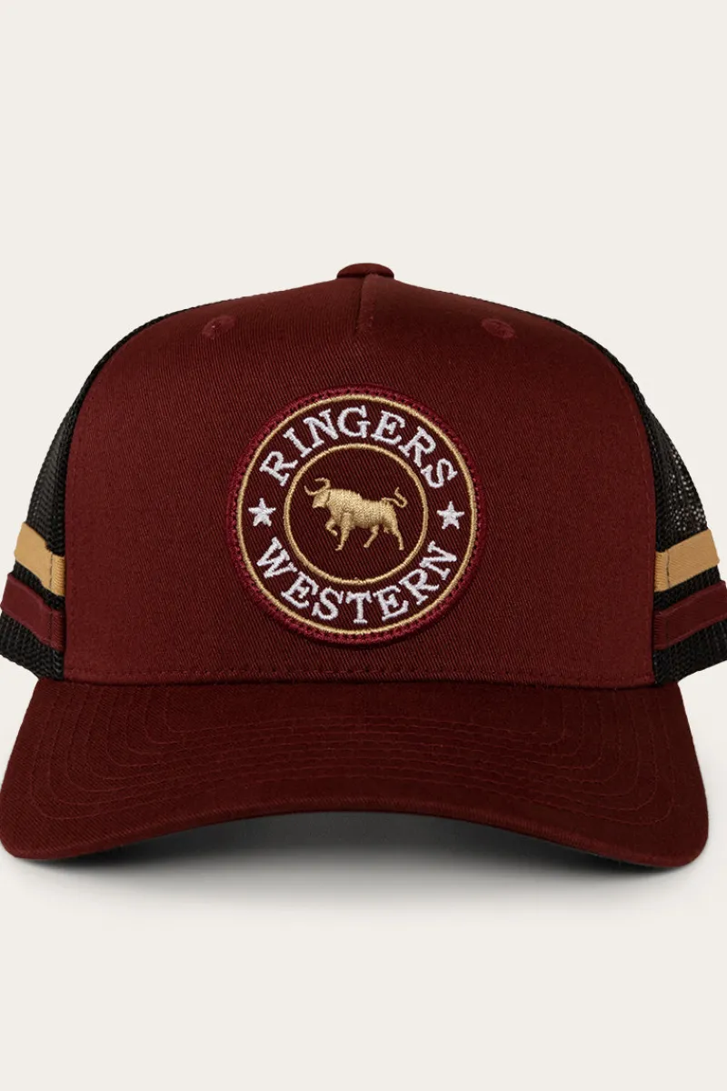 Hot Ringers Western McCoy Trucker Cap - Burgundy