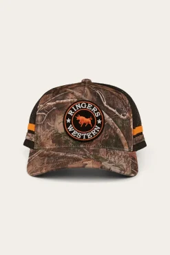 Outlet Ringers Western McCoy Trucker Cap - Camo/Orange