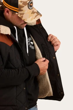 Ringers Western McKinlay Mens Puffer Vest - Black / Tobacco