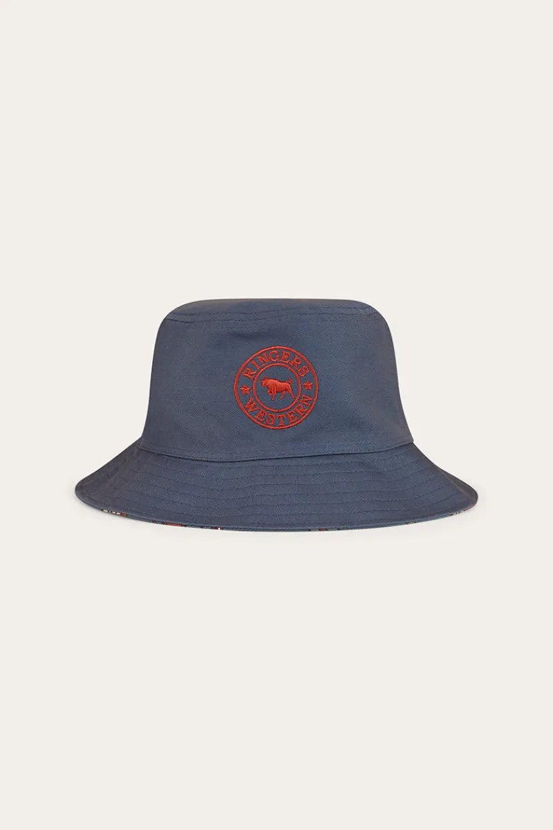 Sale Ringers Western Mini Cowboy Kids Reversible Bucket Hat - Yale Blue