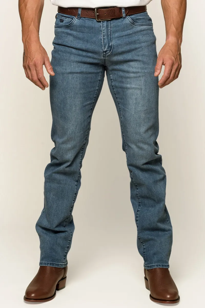 Clearance Ringers Western Mitchell Mens Straight Leg Jean - Light Blue