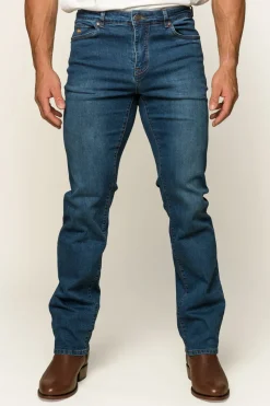Sale Ringers Western Mitchell Mens Straight Leg Jeans - Mid Blue