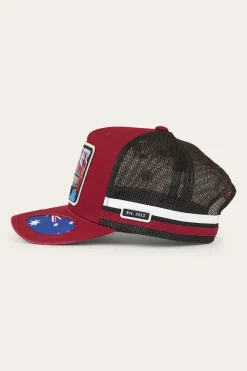 Hot Ringers Western Mud Sweat Beers Deep Fit Trucker Cap - Maroon