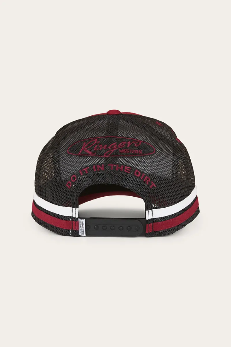 Hot Ringers Western Mud Sweat Beers Deep Fit Trucker Cap - Maroon