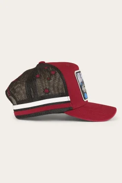 Hot Ringers Western Mud Sweat Beers Deep Fit Trucker Cap - Maroon