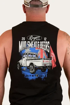 Outlet Ringers Western Mud Sweat Beers Mens Muscle Tank - Black